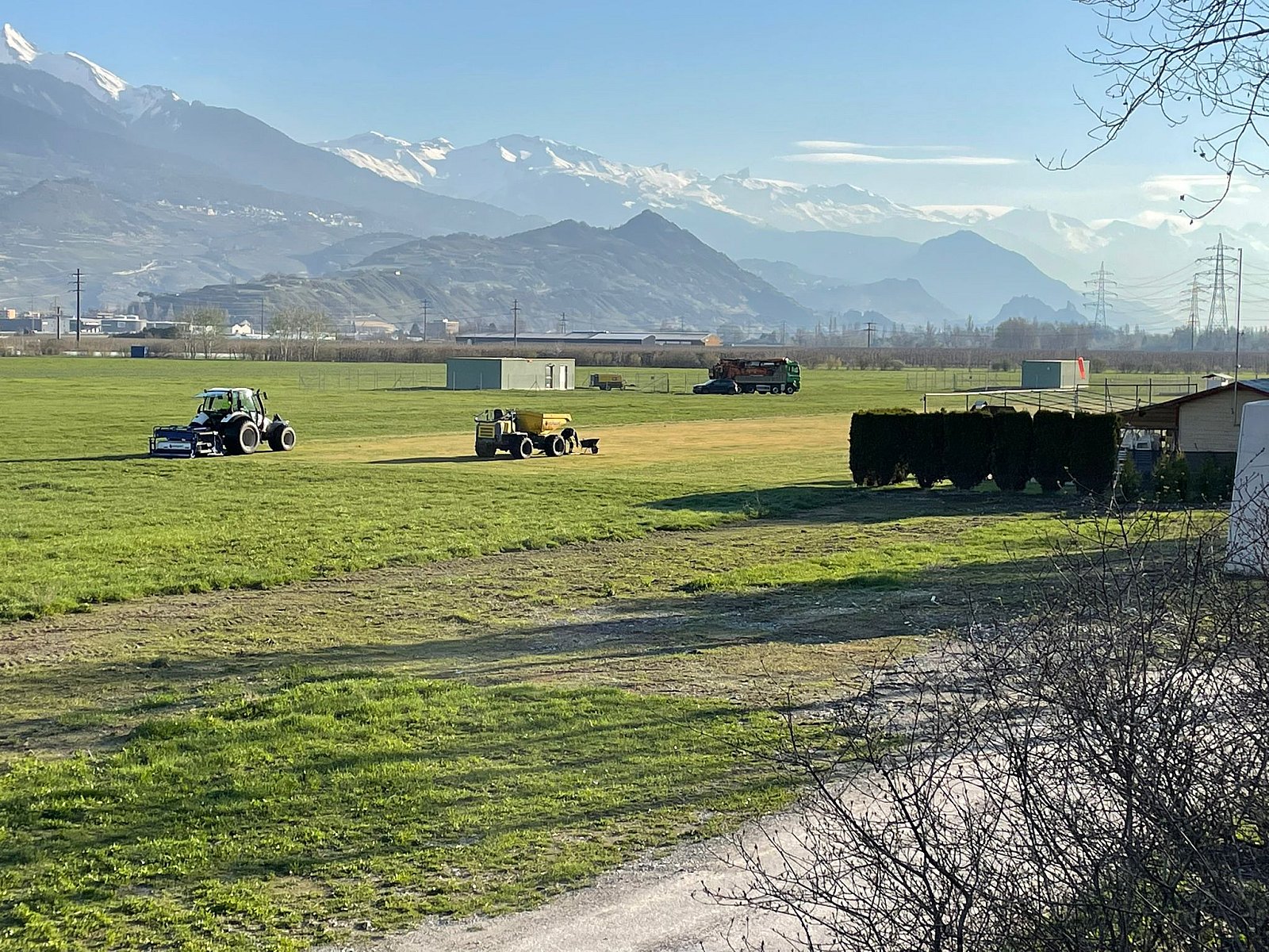 Travaux sur la piste