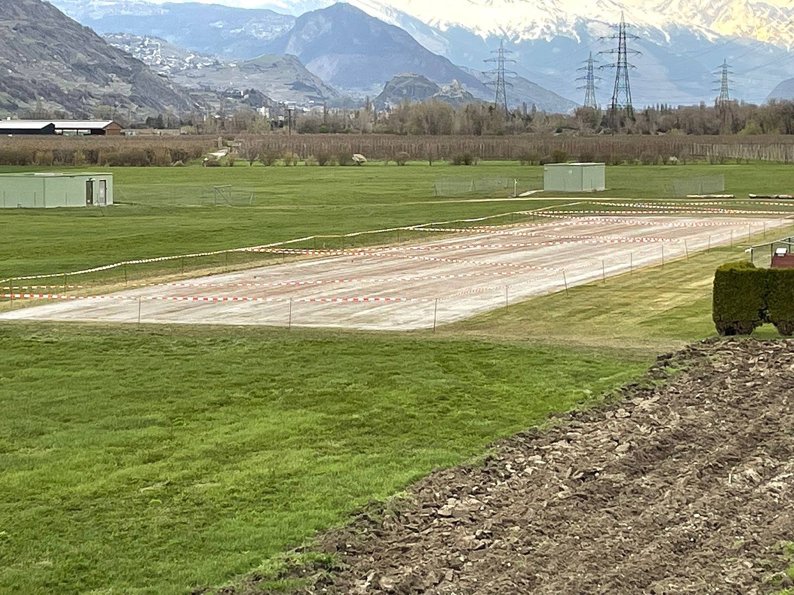 Travaux sur la piste